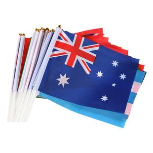 各国小国旗外国手摇旗小旗子2026美加墨世界杯装饰中国美国英国加拿大法国俄罗斯手挥旗小彩旗 Y型旗座桌旗