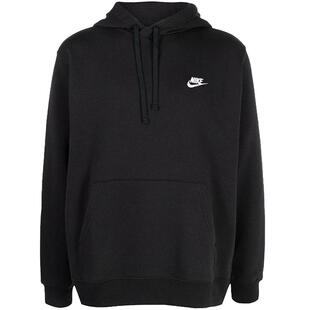 Nike耐克加绒卫衣男冬新款宽松刺绣保暖运动套头连帽衫BV2655-010