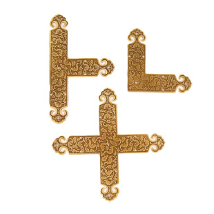 加大纯铜L形T形十字房门古建房梁护角背景墙木门中式装饰黄铜角花