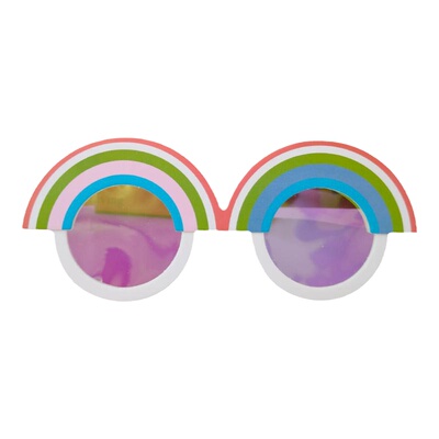 韩国ins风森系简约生日彩虹眼镜 儿童宝宝成人纸质眼镜拍照道具