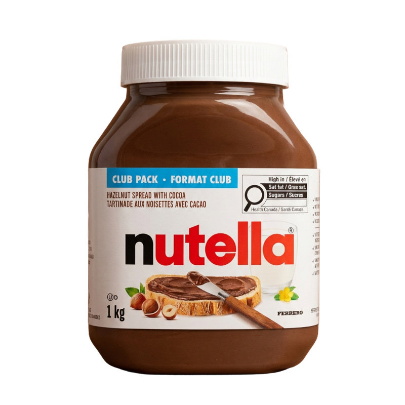 进口费列罗能多益Nutella榛子巧克力味可可酱早餐面包酱烘焙1000g