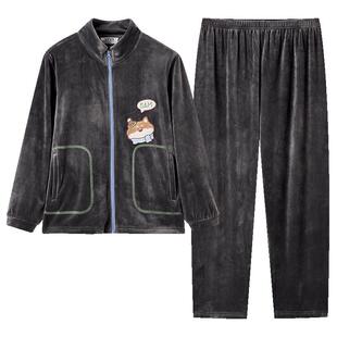 千线艺【轻暖海岛绒】男童睡衣春秋可外穿柔软珊瑚绒儿童家居服冬