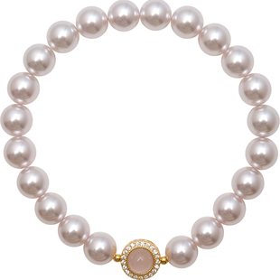 方糖家 温柔曼塔玫瑰色珍珠粉玉髓纯银手串轻奢高级感小众手链女