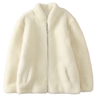 羊皮毛一体皮草外套上衣真皮毛原生态男女款整皮立领拉链保暖宽松