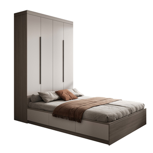 书桌床带衣柜一体组合小户型卧室家用多功能实木榻榻米储物儿童床