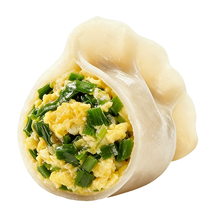 珑记美厨水饺韭菜鸡蛋馅大皮薄