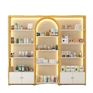 产品化妆品展示柜美容院美甲柜子陈列多层置物护肤理发店收纳货架
