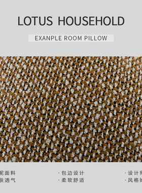 橙色咖色棉麻肌理抱样板房新寂民宿靠枕枕套酒店侘中式装软床头风