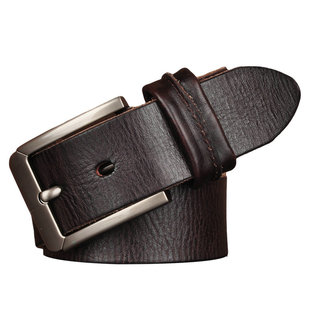 纯牛皮男士皮带头层牛皮真皮腰带简约百搭休闲通用裤带针扣光身宽
