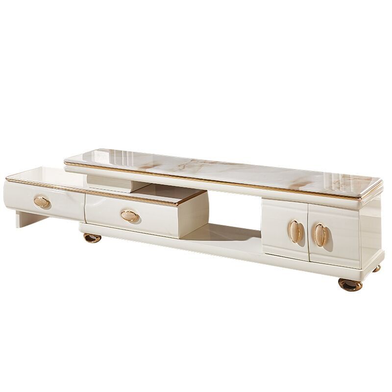 天然大理石伸缩电视柜茶几组合套餐环保烤漆实木现代简约小户型桌