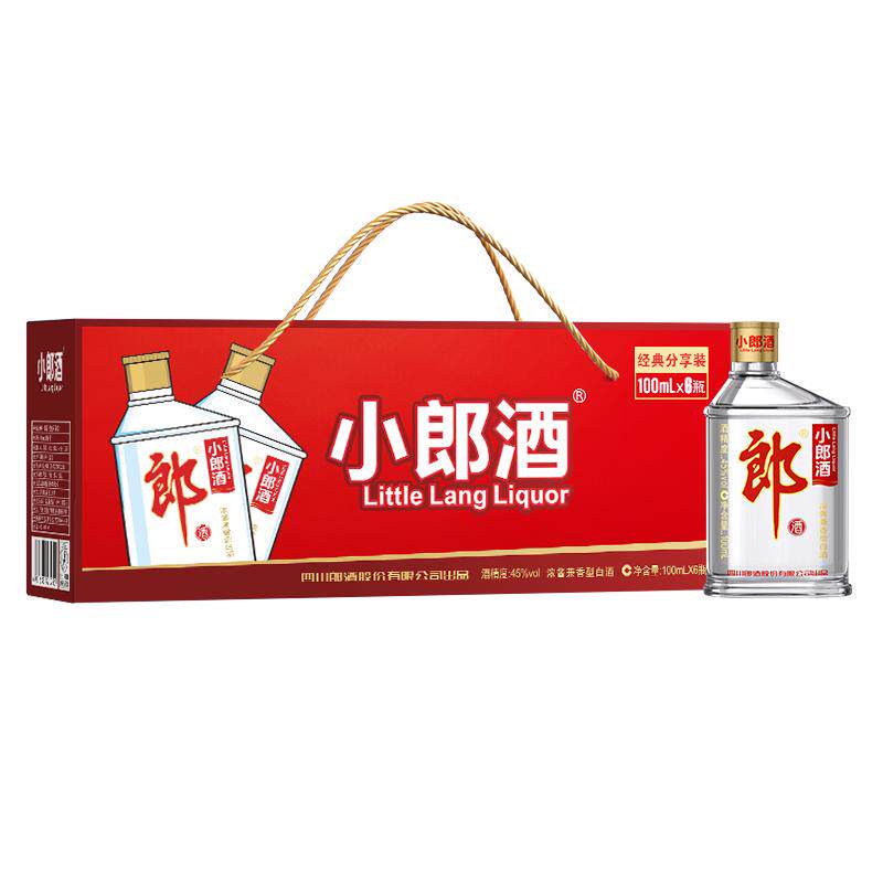 郎 小郎酒 经典分享装 45度100ml*6瓶 兼香型白酒
