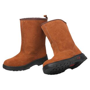 棉靴劳保靴防砸保暖牛皮油田用高筒男女电焊工钢包头耐油工作鞋