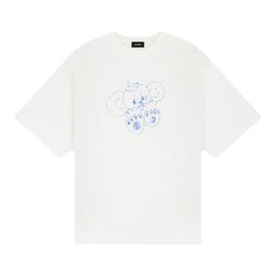 WE11DONE男女同款怪兽印花休闲宽松短袖T恤