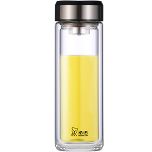 希诺玻璃杯双层男加厚隔热车载杯子官方正品2026新款商务办公水杯