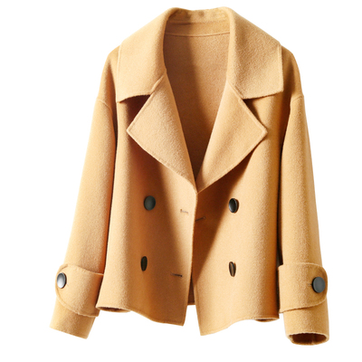 秋冬新款双面羊绒大衣女短款外套