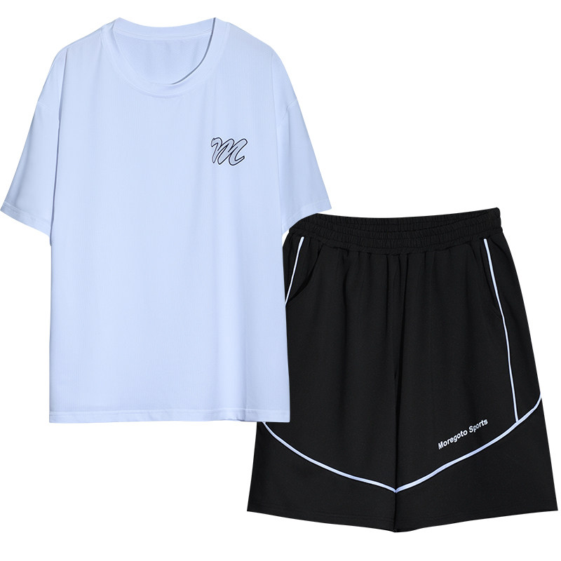 蘑菇兔胖男童速干短袖套装夏季薄