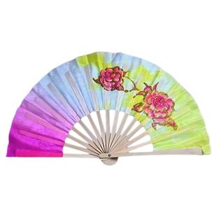 舞蹈扇子艺道真丝双面渐变小扇子戏曲剧目表演演出专用道具古典舞