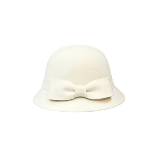 法式留洋大小姐蝴蝶结千金帽复古赫本风名媛礼帽显脸小盆帽渔夫帽