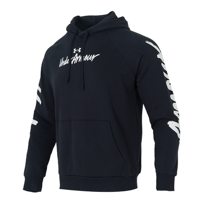 UA安德玛加绒连帽卫衣男士休闲套头衫秋冬新款保暖运动服宽松上衣