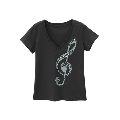 DBSC美式复古冰皮V领显瘦T恤女