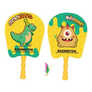 儿童板羽拍高弹力三毛球套装毽子羽毛静音球健身运动亲子互动球拍