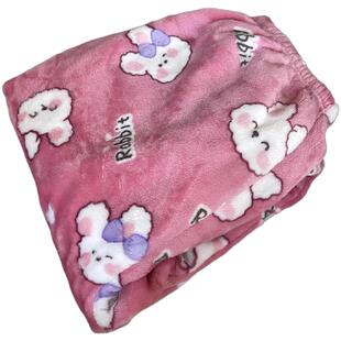 法兰绒睡裤女秋冬季加绒厚款阔腿裤网红爆款可外穿加大码家居裤子