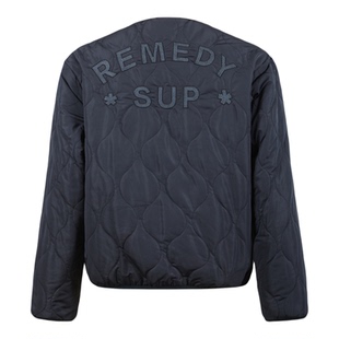 Remedy葫芦纹内层保暖无领棉服男女秋冬新款美式复古宽松休闲外套