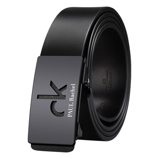 2026款保罗皮带男款真皮自动扣腰带青年中年百搭潮流纯牛皮裤带潮