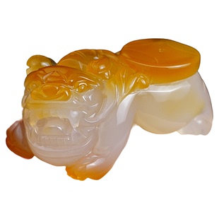 玛瑙貔貅手把件天然玉髓玉石招财文玩石头玉把玩手件原石摆件男士