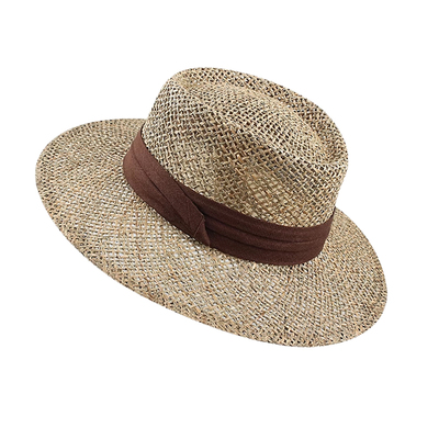 天然咸水草帽大头围法式老钱风