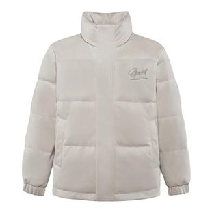 森马羽绒服女质感仿麂皮冬新款纯色绣花绒面外套情侣宽松百搭保暖