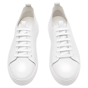 西班牙MD男鞋真皮透气圆头系带舒适平底休闲板鞋小白鞋