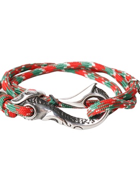 鱼钩扣手链手绳手工海军风