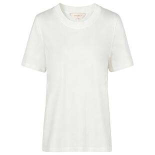 COCOBELLA[科技三防]圆领正肩短袖T恤女夏通勤白色上衣TS0078