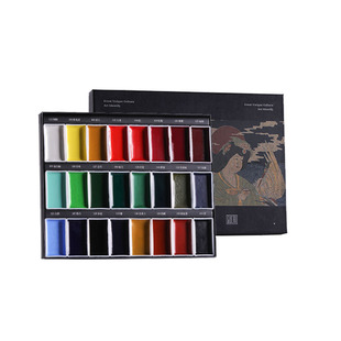 张小凤 古彩颜料 12色固体中国画颜料国画用品工具全套水墨画工笔画矿石朱砂颜料矿物群青藤黄色国画入门套装