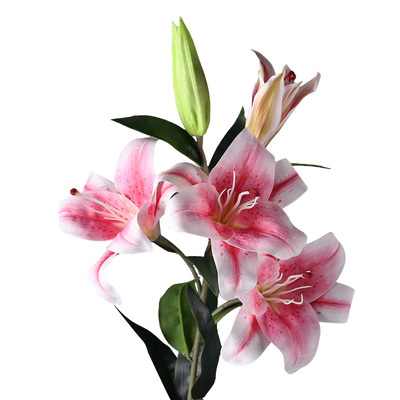 手感高档百合花仿真花束装饰客厅