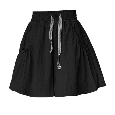 亲肤高腰显瘦速干短裤夏季新款松紧腰女薄款夏天宽松休闲阔腿裤