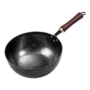 正宗章丘古法小铁锅手工奶锅一人用小炒锅无涂层辅食加深锅熟铁