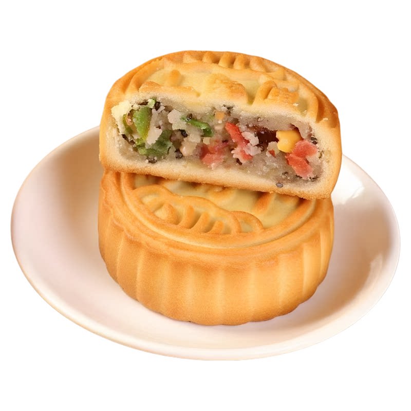 中秋非遗五仁黑芝麻皮薄馅月饼