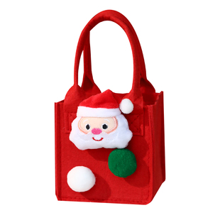 圣诞节礼品袋平安夜苹果袋毛毡礼物袋手提糖果袋儿童小礼物伴手礼