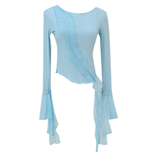 叶落清舞古典舞练功服长袖仙气飘逸舞蹈服上衣中国舞现代舞形体服