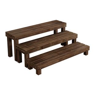 防腐户外实木阳台花架子阶梯式庭院置物架室内落地式多层多肉花架