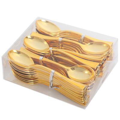 一次性塑料金色小勺子甜品勺