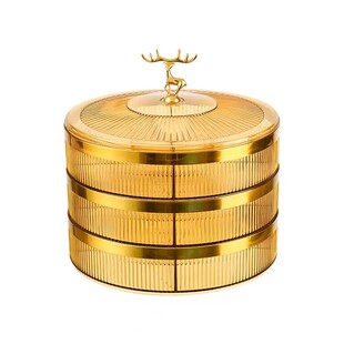 轻奢透明亚克力果盘家用客厅茶几干果零食盘带盖分层收纳盒坚果盘