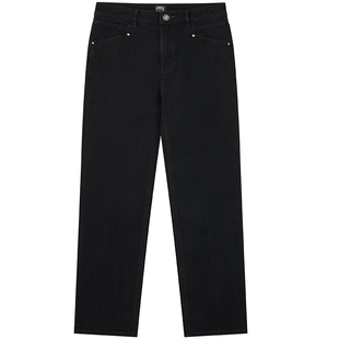 Hazzys哈吉斯牛仔裤女秋季休闲通勤经典水洗长裤潮流时尚直筒裤