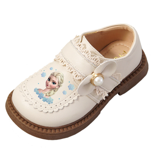 女童皮鞋真皮公主女孩单鞋春秋新款女孩宝宝白色洋气儿童鞋子软底
