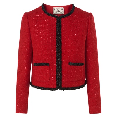 【MONEY HONG】朗姿绵羊毛圆领小香风优雅气质外套2026年春季新款