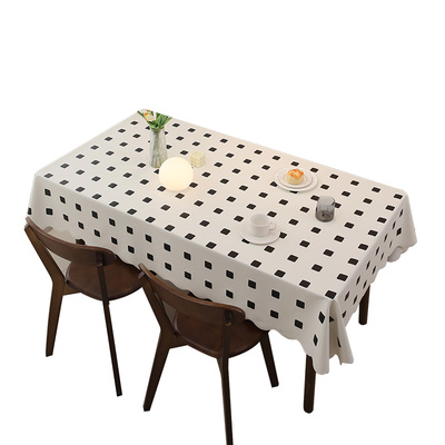 优轩轻奢风小羊皮桌布免洗防油