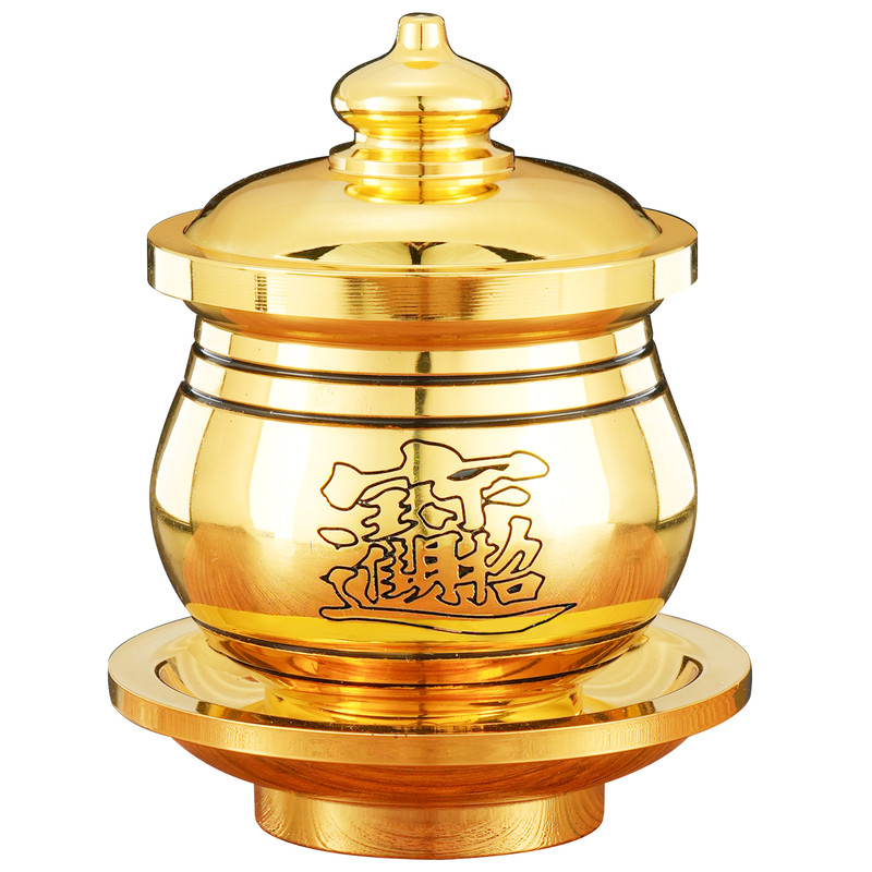 新款铜合金家用供水杯佛字招财圣水杯佛前供奉贡杯酒杯子桌面摆件