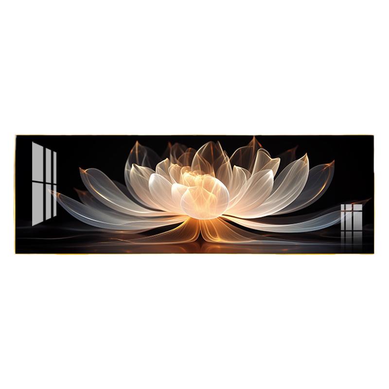 轻奢卧室床头背景墙抽象花卉壁画